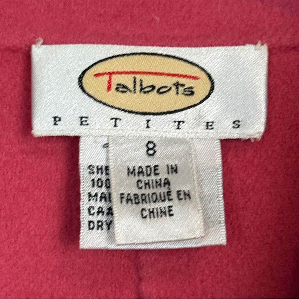 Talbots Pink Wool Knit Open Front Blazer Jacket 8P - Picture 3 of 9